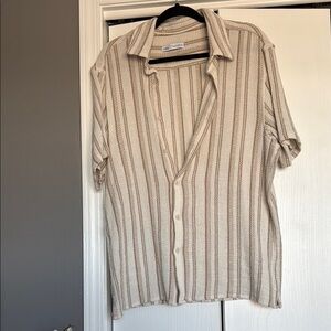 Men's Beige Striped Shirt